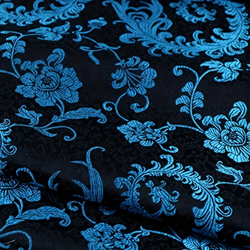 Sewing - 3D Blue Phoenix Tail Brocade Fabric