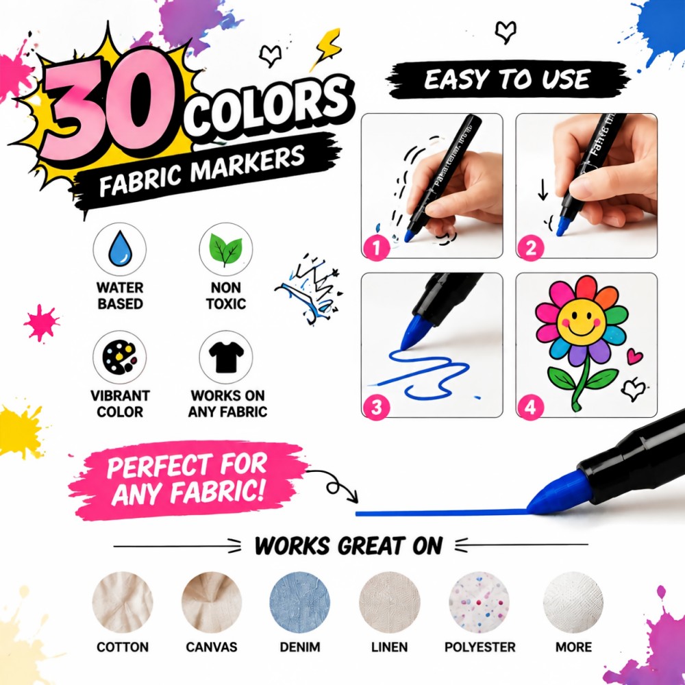 6-48 Colors Textile Pens Cotto - огляд і ціна Painting Supplies