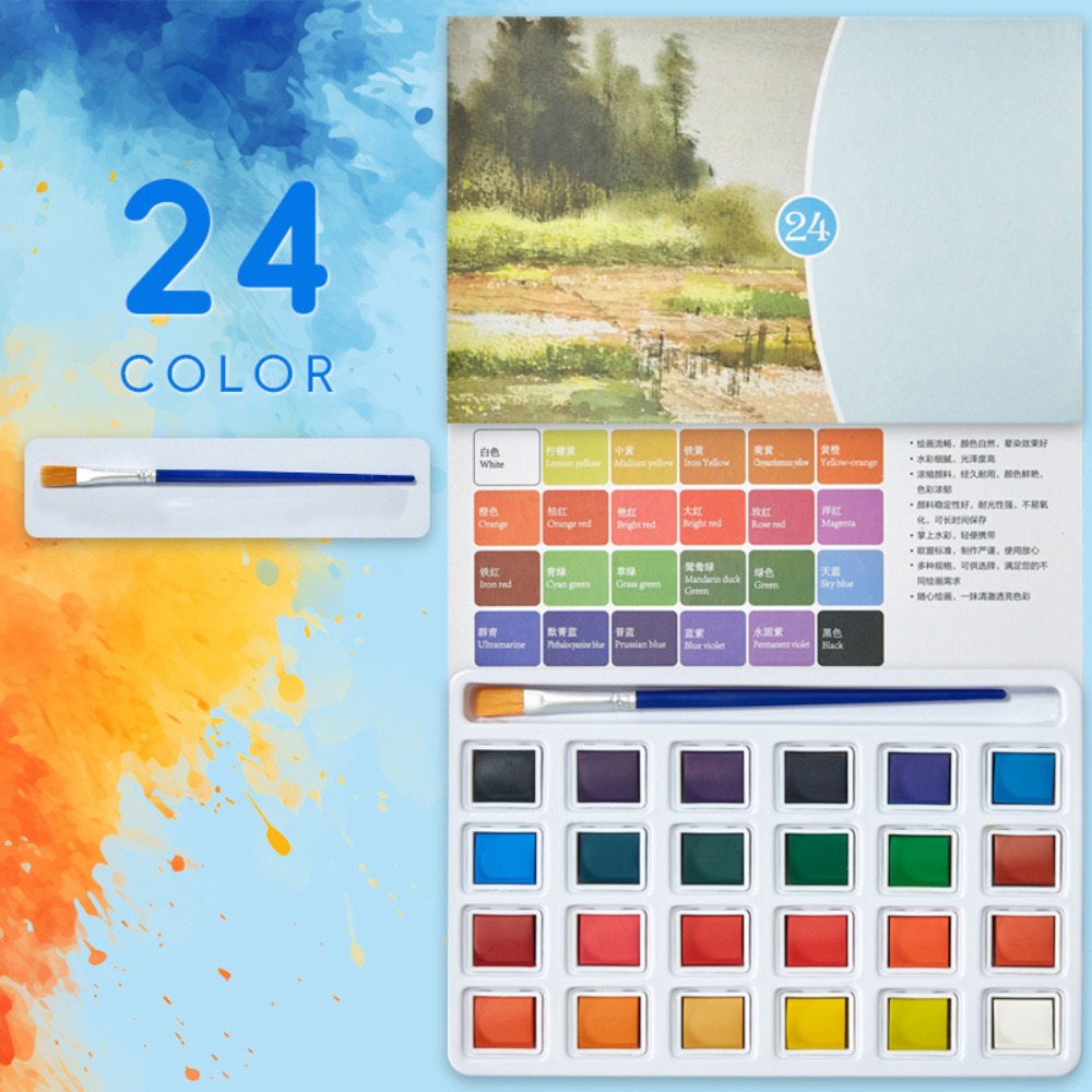 Portable Watercolor Paint Set  - огляд і ціна Watercolor Paint Set Solid Pigment