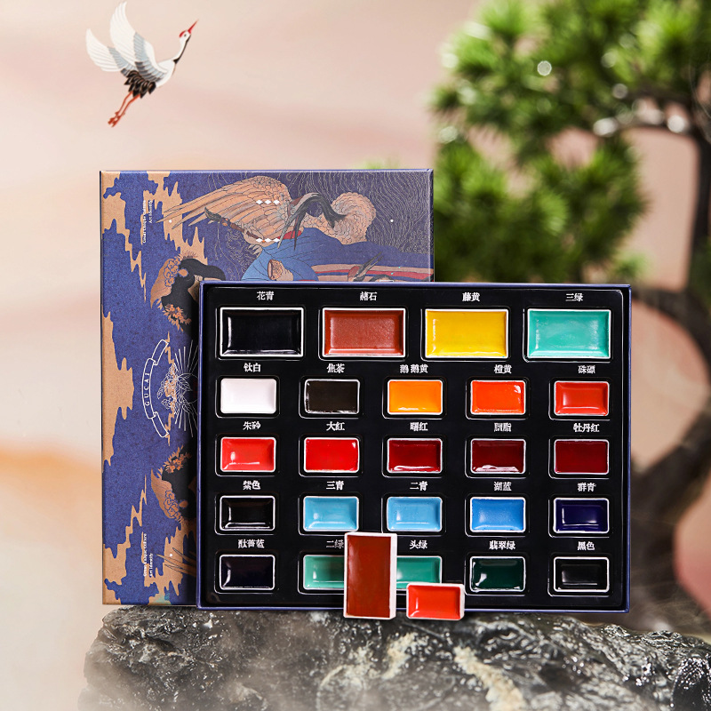 24-color Solid Chinese Paintin - огляд і ціна Watercolor Paint Set Solid Pigment