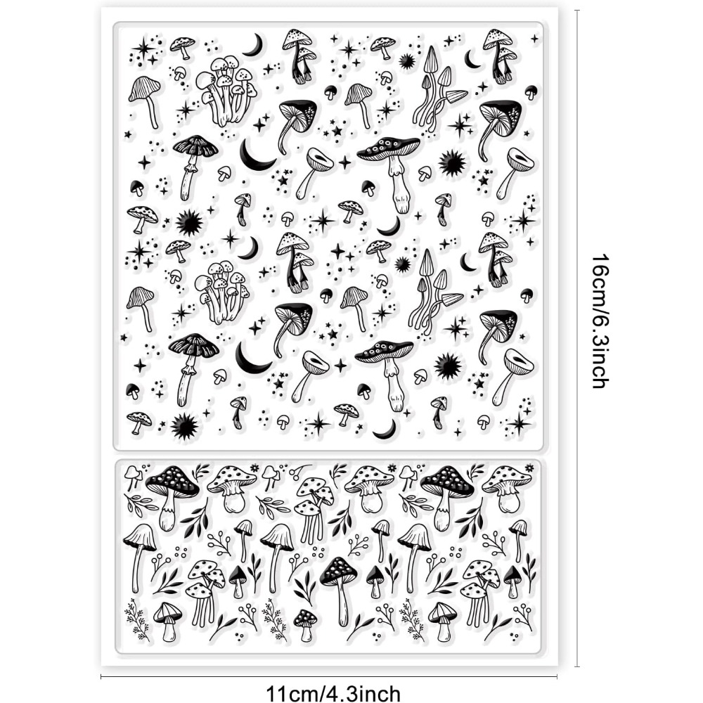 Mushroom Background Clear Stam - огляд і ціна Clear Silicone Stamps For Card Making