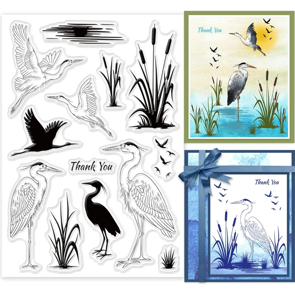 Heron Clear Stamps Wetland Sil - огляд і ціна Clear Silicone Stamps For Card Making