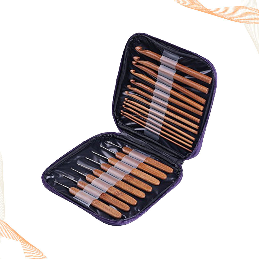 1Set Bamboo Wood Crochet Hook  - огляд і ціна Wooden Crochet Hooks Ergonomic Handle