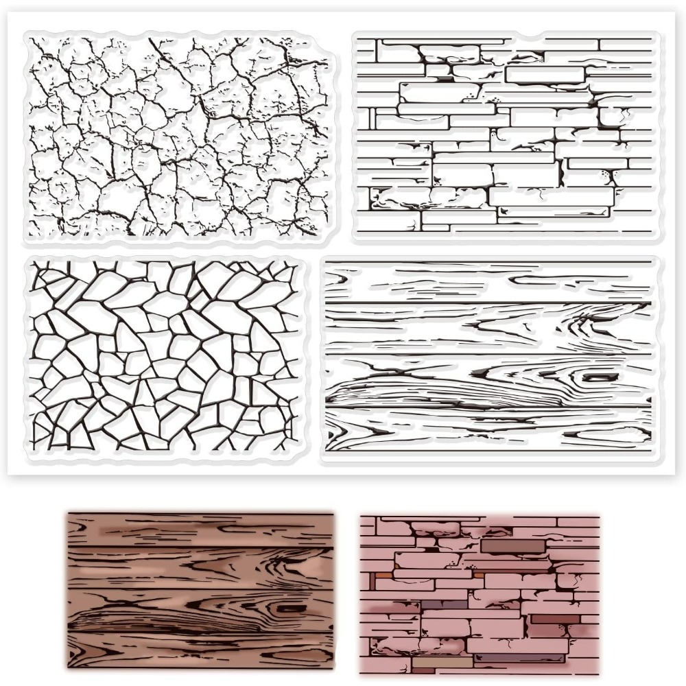 Texture Background Silicone Cl - огляд і ціна Clear Silicone Stamps For Card Making